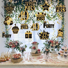 40th Birthday Party Hanging Ornaments Decorative Arrangement