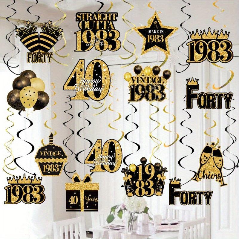 40th Birthday Party Hanging Ornaments Decorative Arrangement