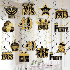 40th Birthday Party Hanging Ornaments Decorative Arrangement