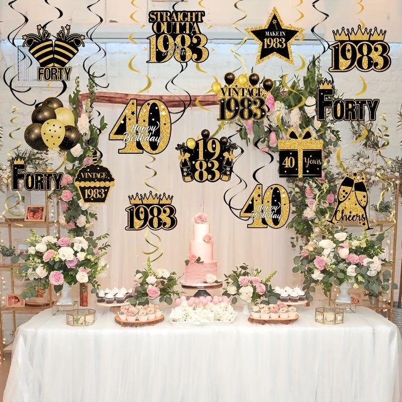 40th Birthday Party Hanging Ornaments Decorative Arrangement