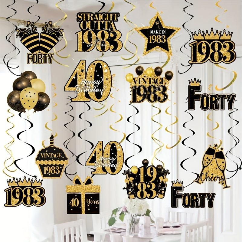 40th Birthday Party Hanging Ornaments Decorative Arrangement
