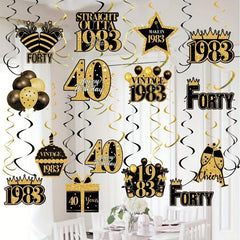 40th Birthday Party Hanging Ornaments Decorative Arrangement
