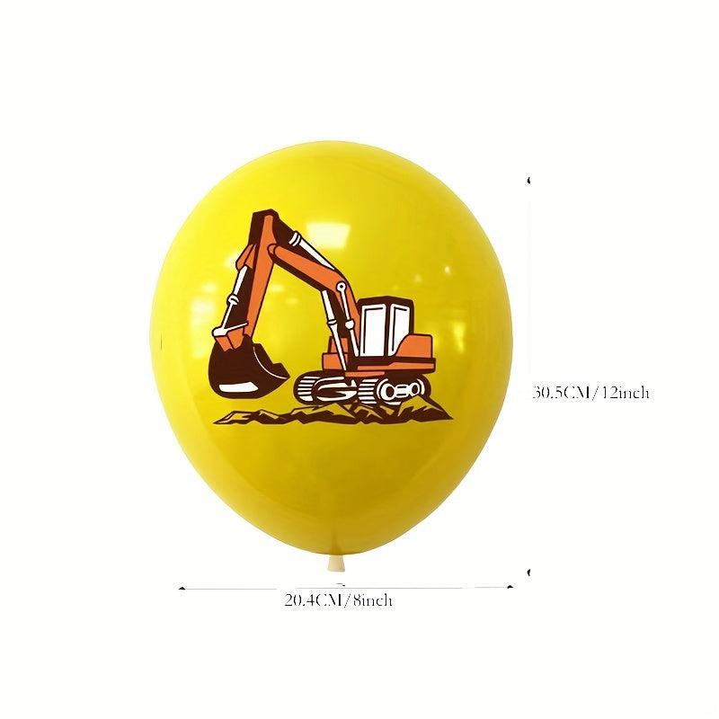 Excavator Construction Truck Balloon Set for Birthday Party