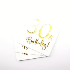 30 Years Cocktail Napkins For 30th Birthday, 20pcs Pack