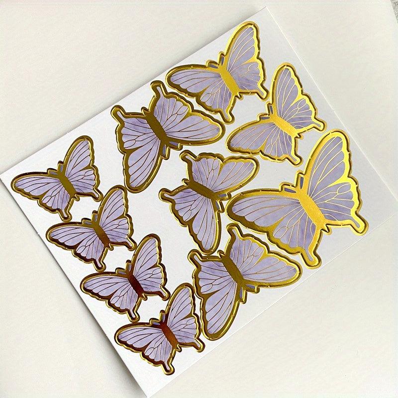 10pcs Happy Birthday Butterfly Cake Decoration