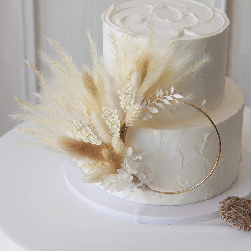 Boho Dried Flower Cake Topper Party Wedding Cake Topper