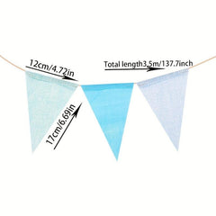 Gray Nylon Flag Pennants Home Room Decor - Birthday Wedding Party