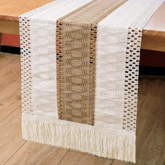 Boho Table Runner 30 48cmx182 Splicing Cotton Tassels for Wedding Bridal Shower