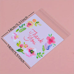 100pcs Thick Rose Pattern Packaging Self-Adhesive Bag