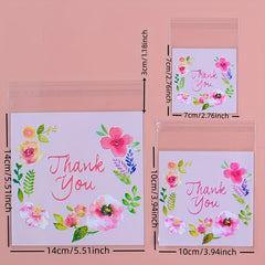 100pcs Thick Rose Pattern Packaging Self-Adhesive Bag