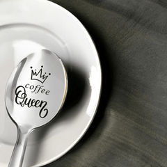 Coffee Queen Spoon for Women - Engraved Gift for Sister