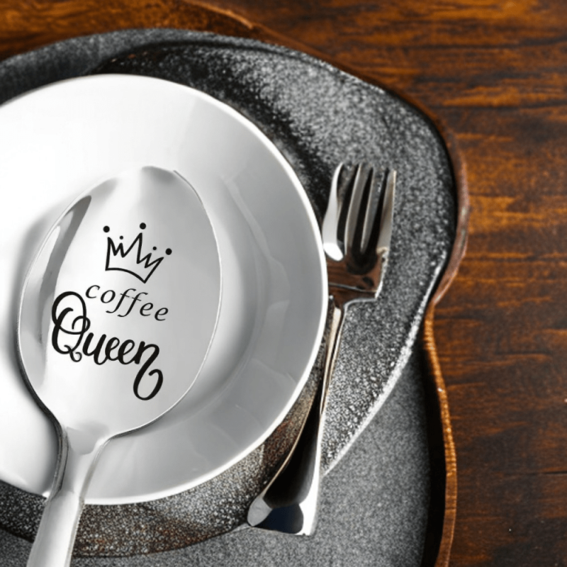 Coffee Queen Spoon for Women - Engraved Gift for Sister