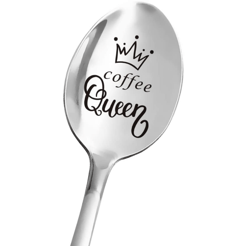 Coffee Queen Spoon for Women - Engraved Gift for Sister