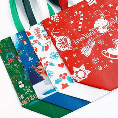 4pcs Thickened Christmas Gift Bags Christmas Tote Bags With Handles