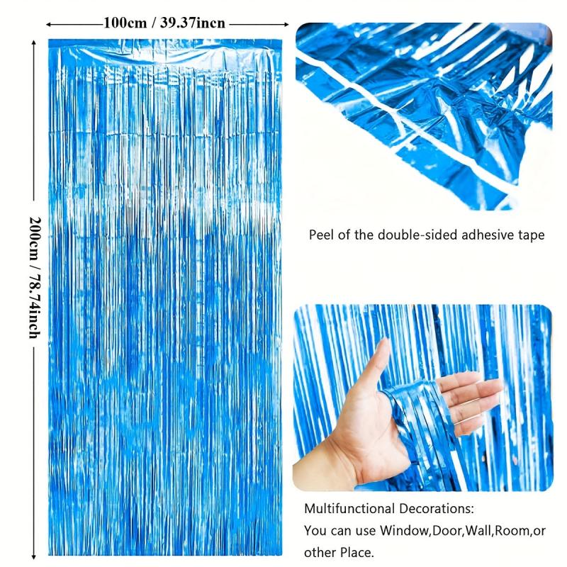 36pcs Birthday Party Decoration Set Foil Tinsel Curtain Background Mix Balloons