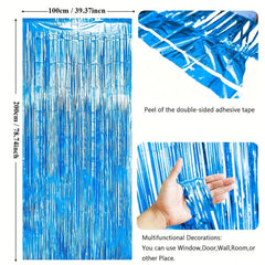 36pcs Birthday Party Decoration Set Foil Tinsel Curtain Background Mix Balloons
