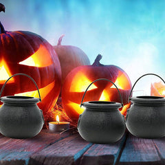 8pcs Plastic Witch Cauldron Candy Serving Bowls for Halloween Party Decor