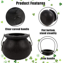 8pcs Plastic Witch Cauldron Candy Serving Bowls for Halloween Party Decor