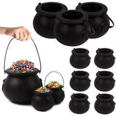 8pcs Plastic Witch Cauldron Candy Serving Bowls for Halloween Party Decor