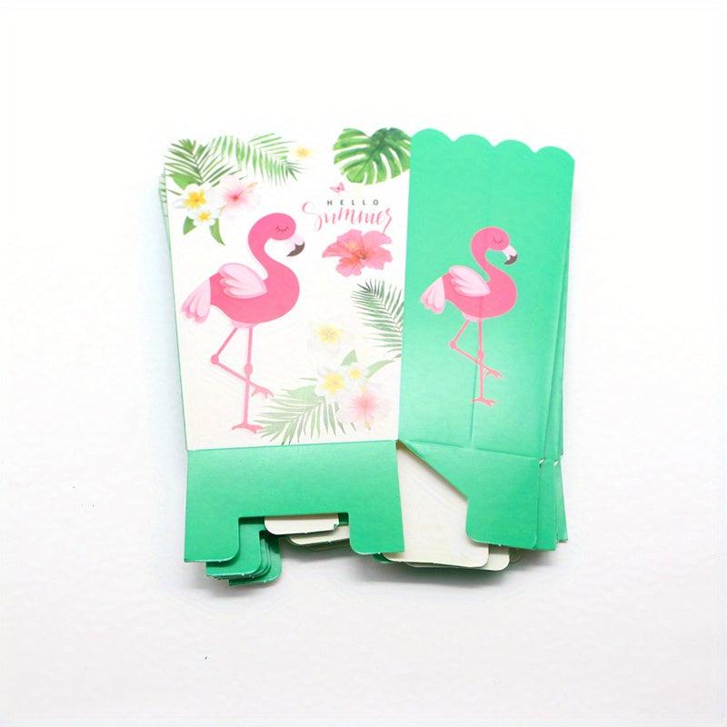 12pcs Hawaiian Flamingo Summer Popcorn Containers Disposable Large Cups