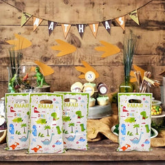 10pcs Dinosaur Gift Bag Kids Birthday Party Supplies