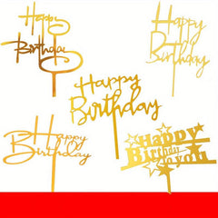 50pcs Acrylic Cake Inserts Happy Birthday Party Cake Decor Baking Supplies