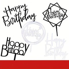 50pcs Acrylic Cake Inserts Happy Birthday Party Cake Decor Baking Supplies