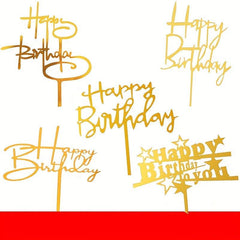 50pcs Acrylic Cake Inserts Happy Birthday Party Cake Decor Baking Supplies