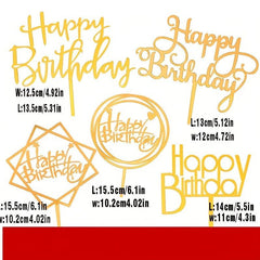 50pcs Acrylic Cake Inserts Happy Birthday Party Cake Decor Baking Supplies