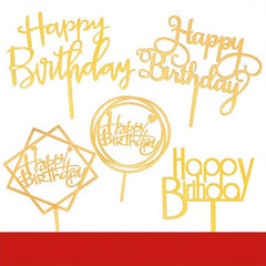 50pcs Acrylic Cake Inserts Happy Birthday Party Cake Decor Baking Supplies