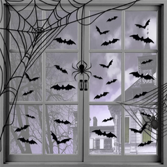 60pcs Halloween Decoration 3D PVC Bat Halloween Party Scary Decor Props