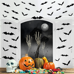 60pcs Halloween Decoration 3D PVC Bat Halloween Party Scary Decor Props