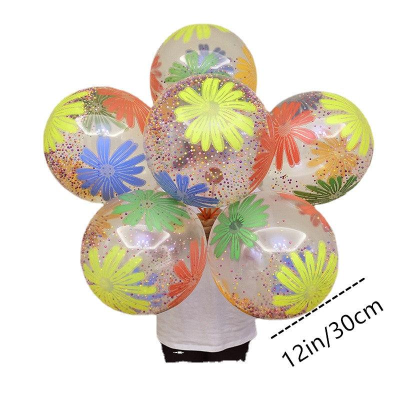 10pcs 12 Inch Chrysanthemum Foam Sequin Latex Balloons Party Decoration