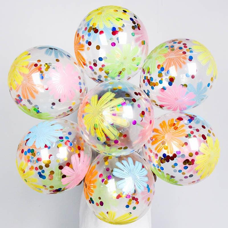 10pcs 12 Inch Chrysanthemum Foam Sequin Latex Balloons Party Decoration