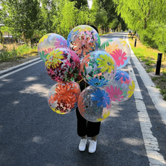 10pcs 12 Inch Chrysanthemum Foam Sequin Latex Balloons Party Decoration