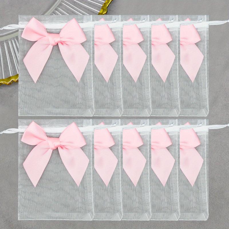 10pcs Organza Bags with Ribbon and Bow for Gift Wrapping