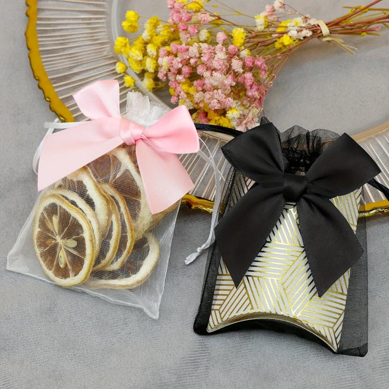 10pcs Organza Bags with Ribbon and Bow for Gift Wrapping