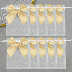 10pcs Organza Bags with Ribbon and Bow for Gift Wrapping