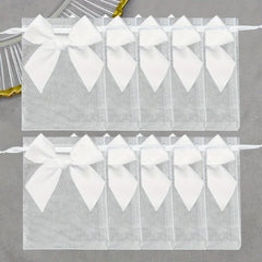 10pcs Organza Bags with Ribbon and Bow for Gift Wrapping