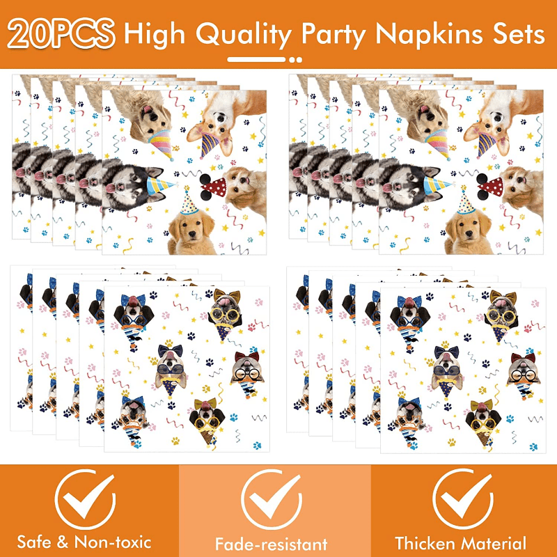 31pcs Dog Birthday Party Supplies Puppy Party Tableware For Decorations