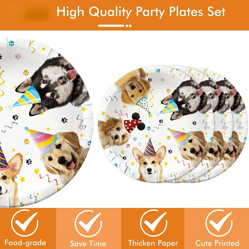 31pcs Dog Birthday Party Supplies Puppy Party Tableware For Decorations