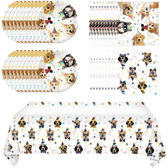 31pcs Dog Birthday Party Supplies Puppy Party Tableware For Decorations