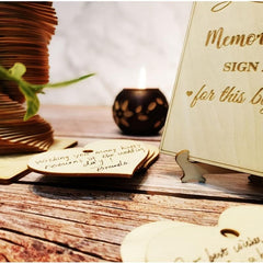 72pcs Wood Heart Guest Book Wedding Decoration Favor Gift