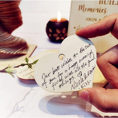 72pcs Wood Heart Guest Book Wedding Decoration Favor Gift