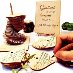 72pcs Wood Heart Guest Book Wedding Decoration Favor Gift