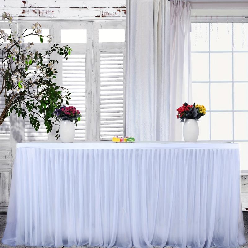 Gauze Table Skirt Kitchen Table Skirt Party Wedding Decoration