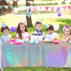 Rainbow Theme Party Tablecloth Aluminum Film Wedding Party Decoration