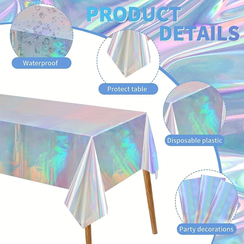 Rainbow Theme Party Tablecloth Aluminum Film Wedding Party Decoration