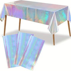 Rainbow Theme Party Tablecloth Aluminum Film Wedding Party Decoration