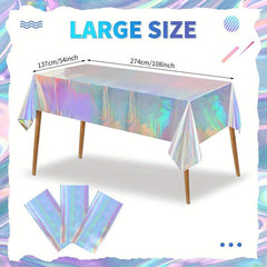 Rainbow Theme Party Tablecloth Aluminum Film Wedding Party Decoration